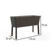 Splendor megemelt műanyag kerti virágláda 120l fonott rattan