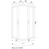 Malibu SQ 100x90 szögletes zuhanykabin zuhanytálca nélkül