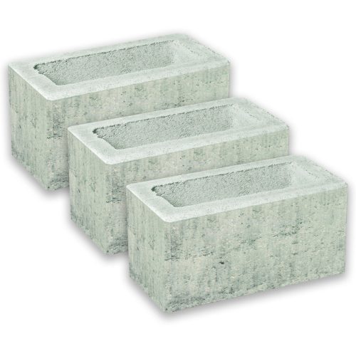 Leier Modern Kerítéskő normálkő satírozott natúr jégszürke 40x20x20 cm