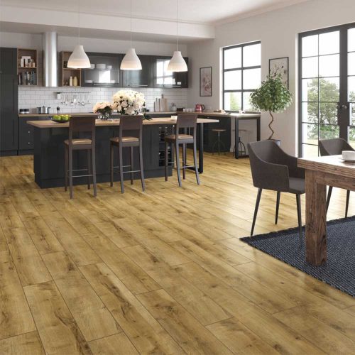 Classen Trend CLASSIC AQUA 4V Wostok Oak Medieval Oak POOL 8 mm laminált padló, színek: barna (világos), szürke, barna, padlófűtéshez alkalmazható.