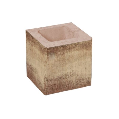 Leier Modern Kerítéskő félkő natúr bézs-barna satírozott 20x20x20cm
