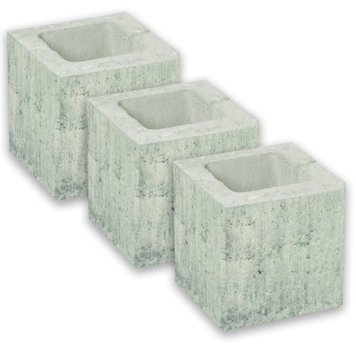 Leier Modern Kerítéskő félkő satírozott natúr jégszürke 20x20x20 cm (80 darab/raklap)